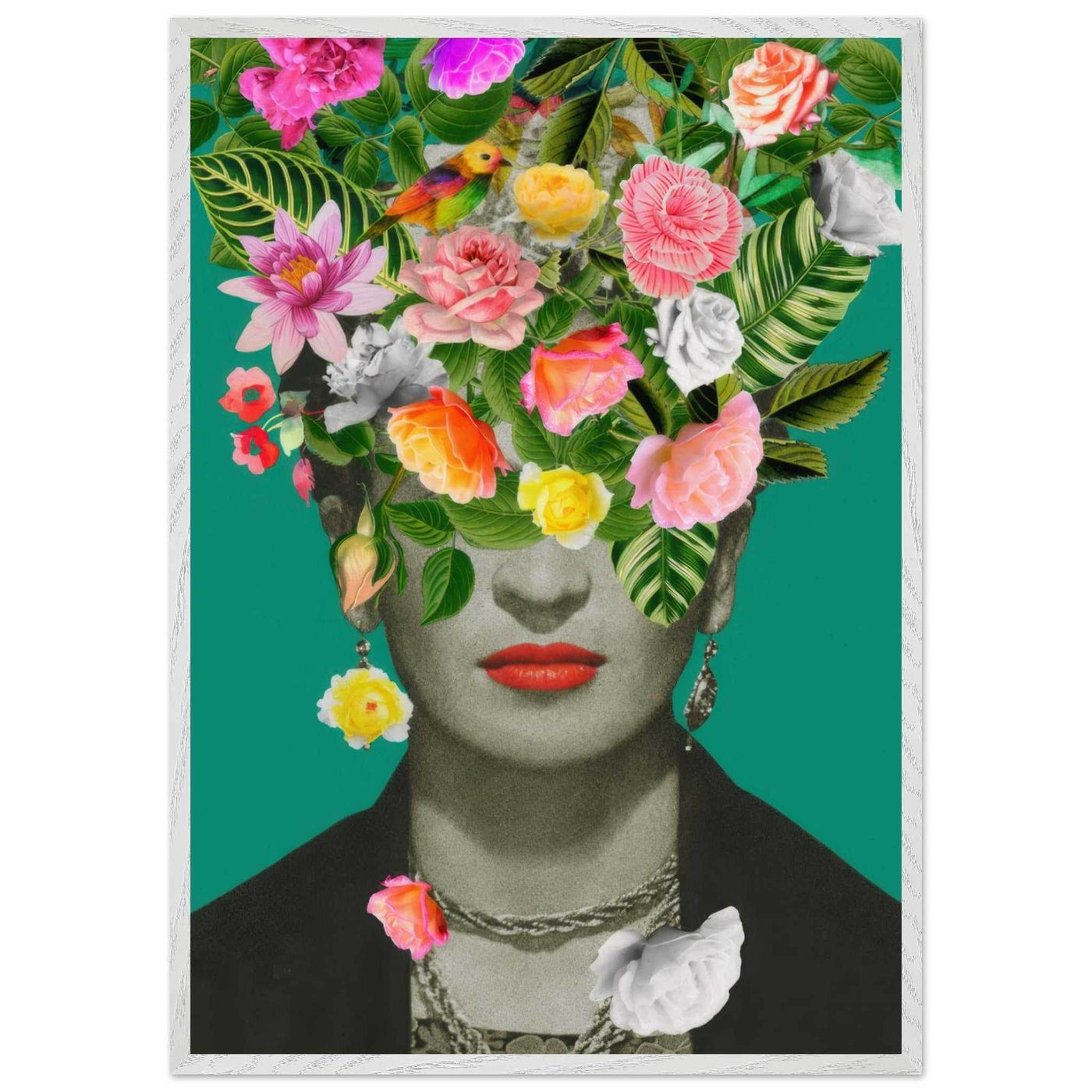 Floral Frida Artwork - Vibrant and Inspiring Home Decor - Vibrantwalls