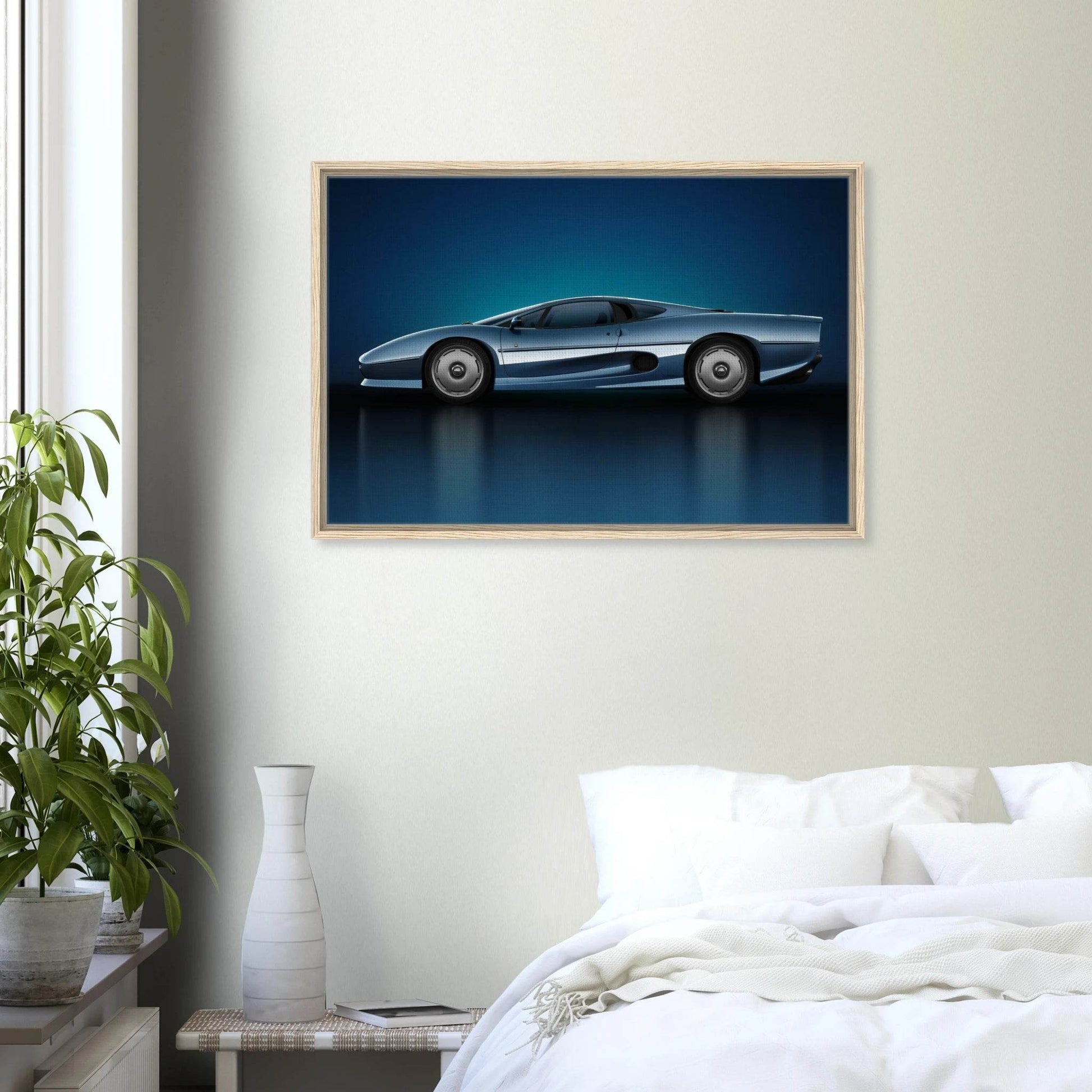 Framed Wall Art for Living Room - Jaguar XJ220 Supercar Canvas - Vibrantwalls