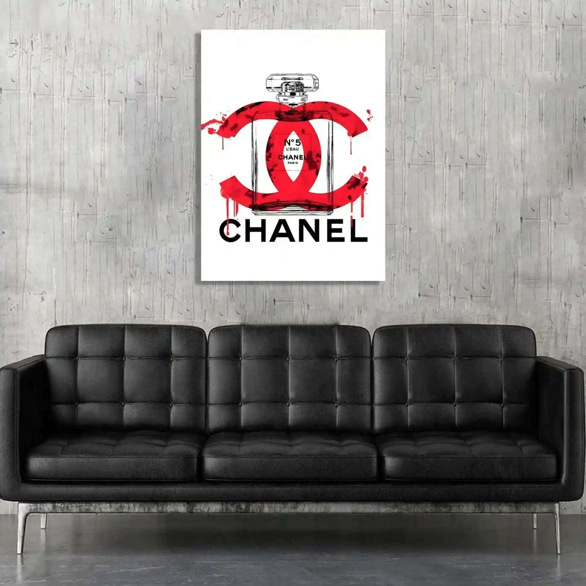 Red Chanel Perfume Canvas Wall Art - Vibrantwalls