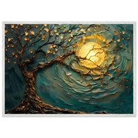 Teal Gold Tree of Life Pendant - Elegance in Nature's Design