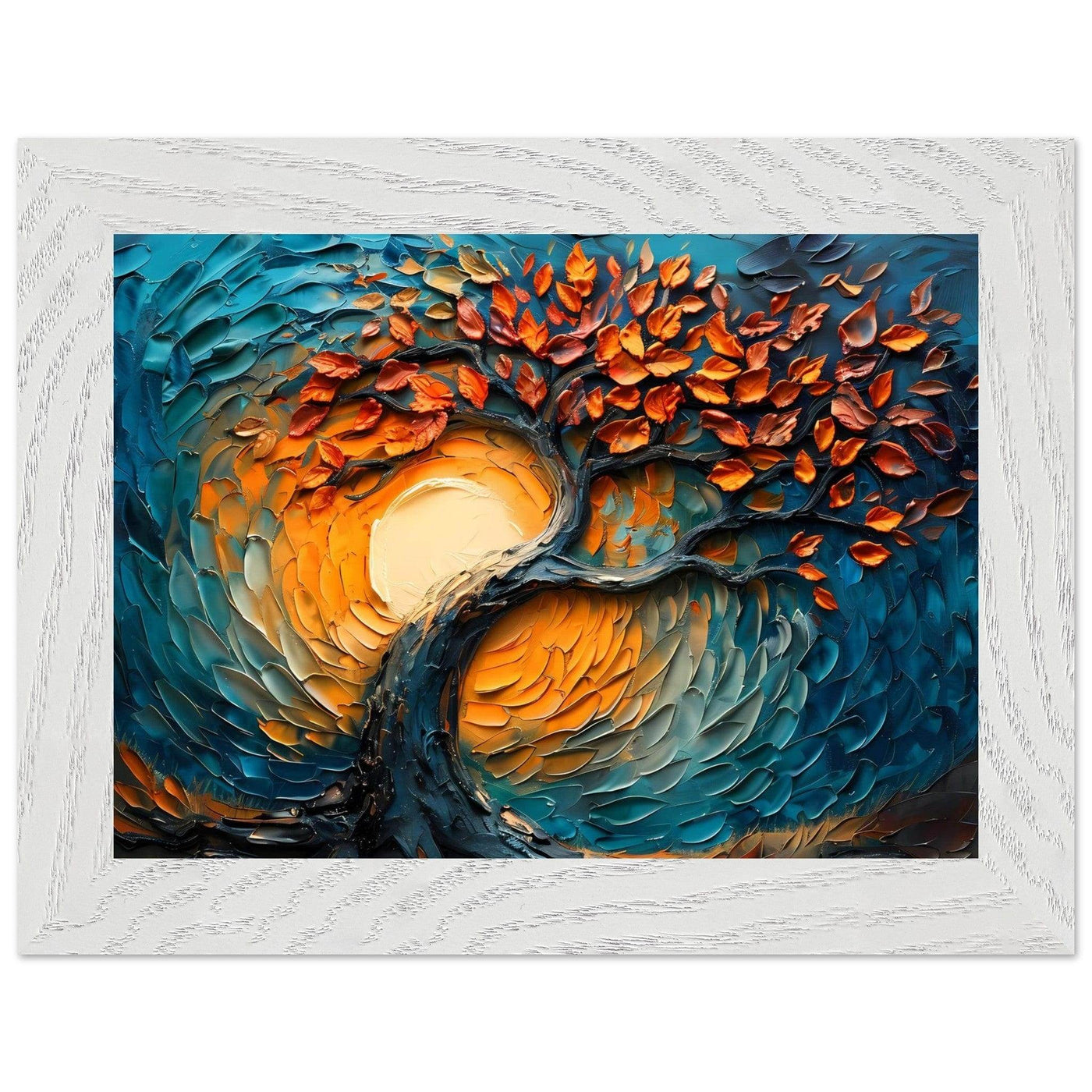 Palette Knife Tree of Life Framed - Vibrantwalls