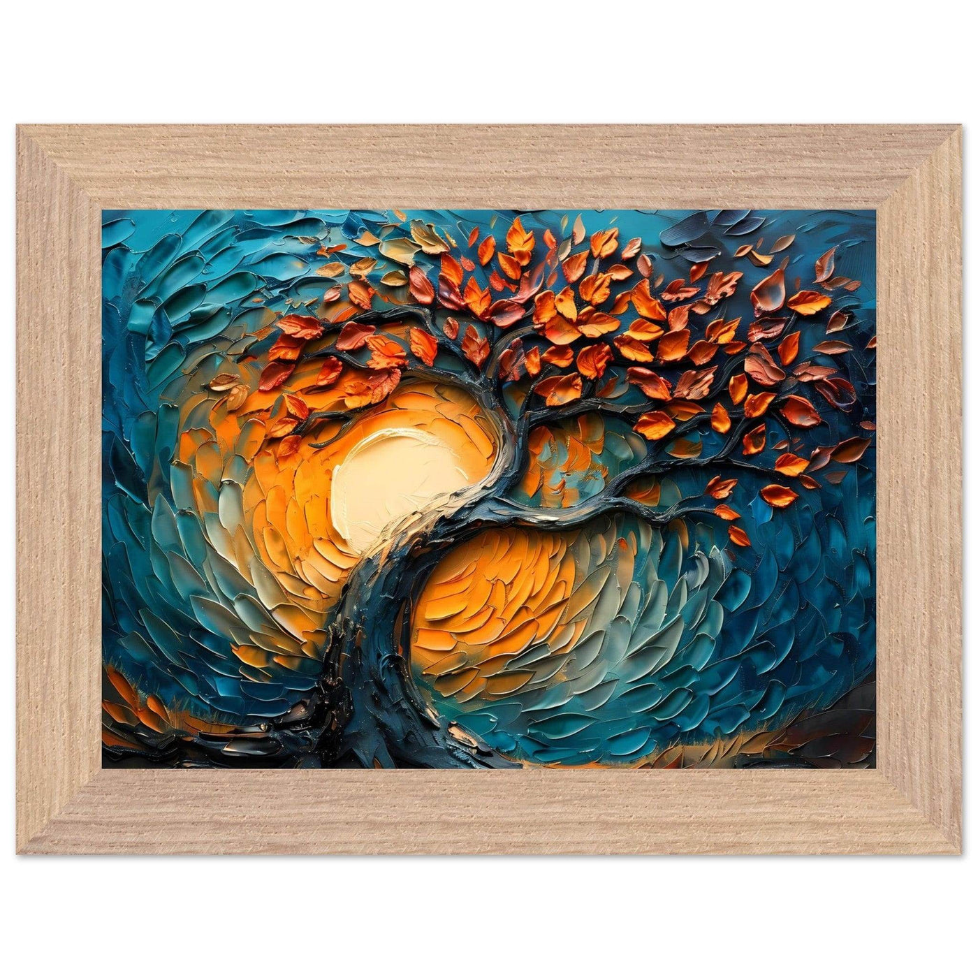 Palette Knife Tree of Life Framed - Vibrantwalls