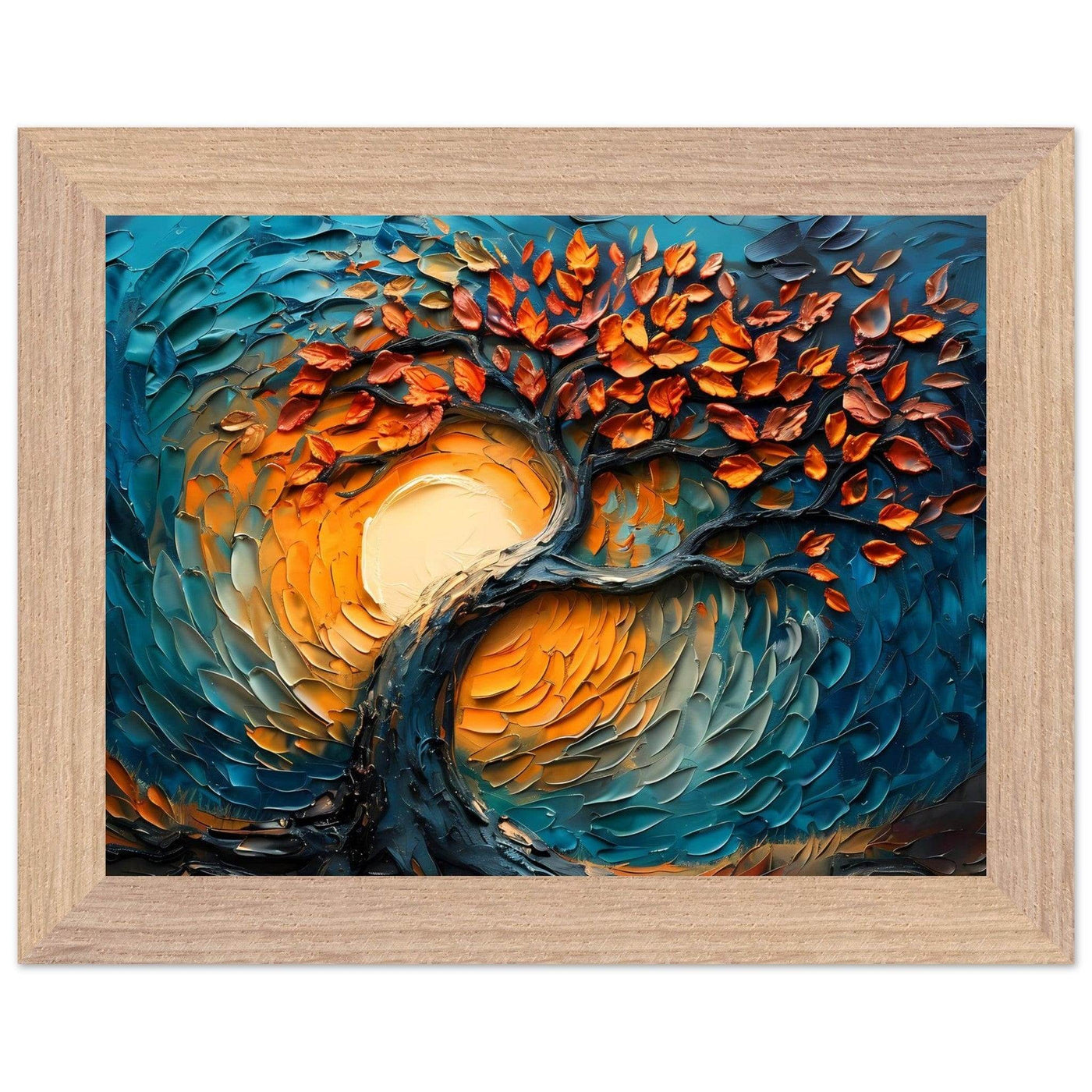 Palette Knife Tree of Life Framed - Vibrantwalls