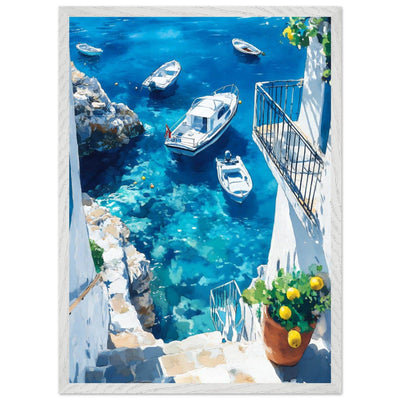 Vintage Italian Coastal Drive Mediterranean Blue Waters - Vibrantwalls