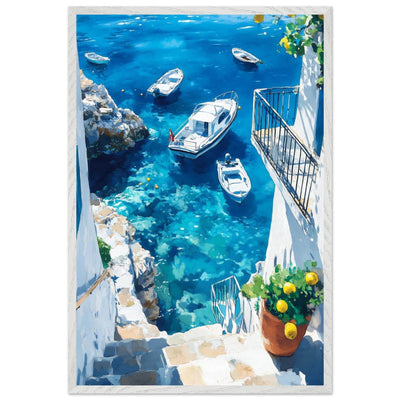 Vintage Italian Coastal Drive Mediterranean Blue Waters - Vibrantwalls