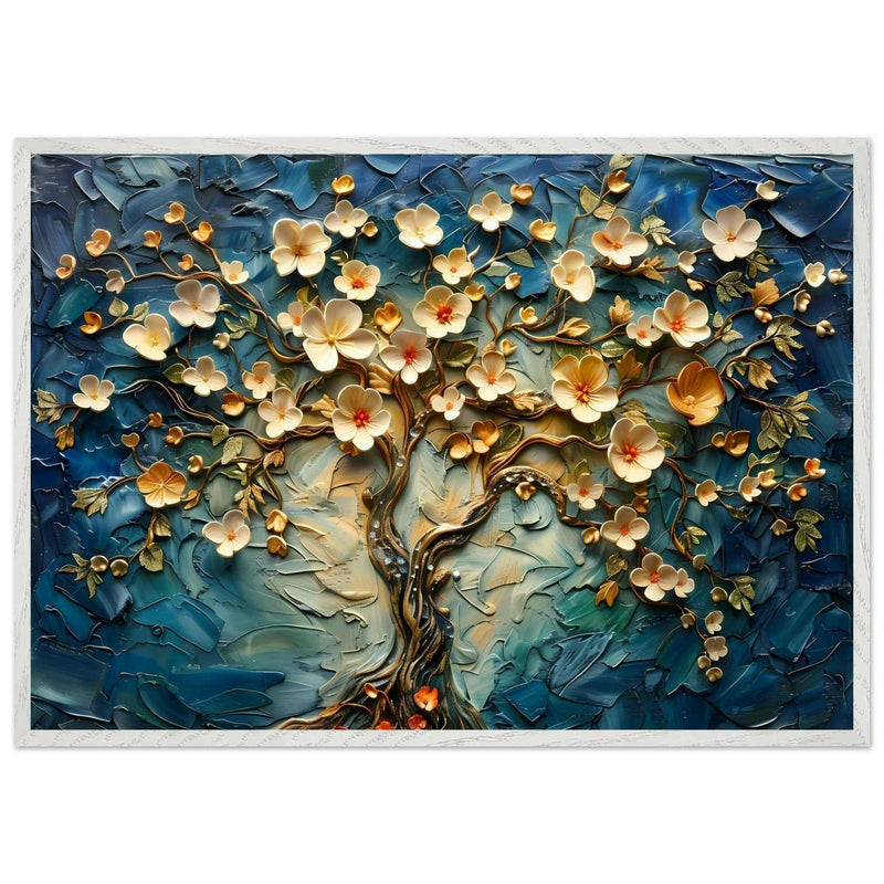 Textured Tree of Life Impasto Blooms - Vibrantwalls