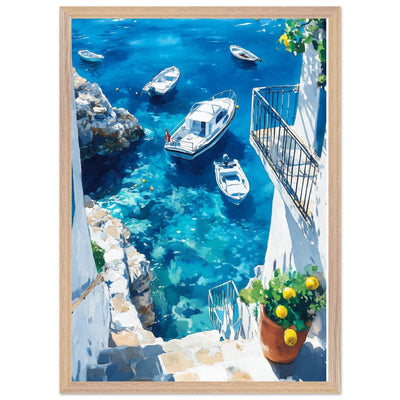 Vintage Italian Coastal Drive Mediterranean Blue Waters - Vibrantwalls