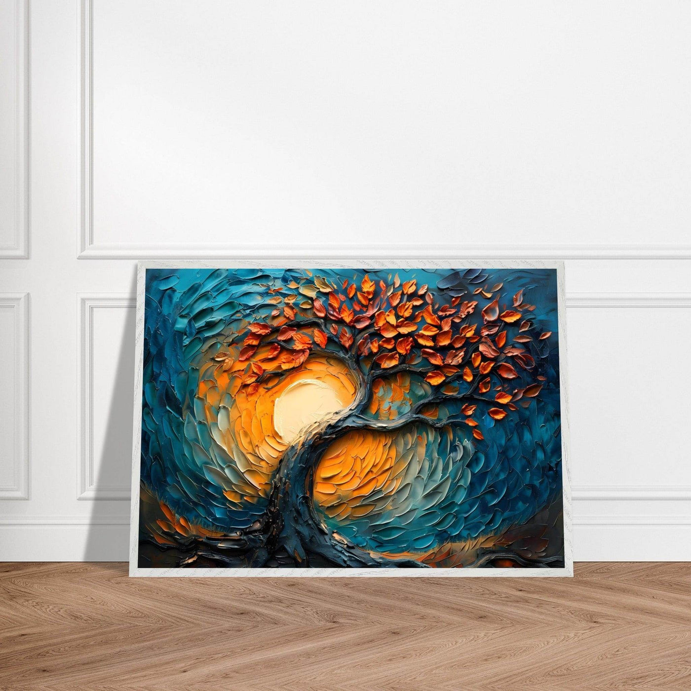Palette Knife Tree of Life Framed - Vibrantwalls