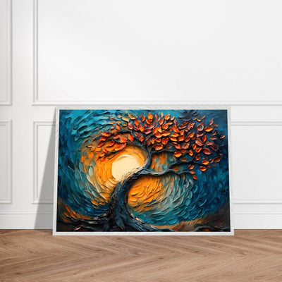 Palette Knife Tree of Life Framed - Vibrantwalls