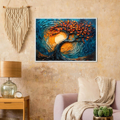 Palette Knife Tree of Life Framed - Vibrantwalls