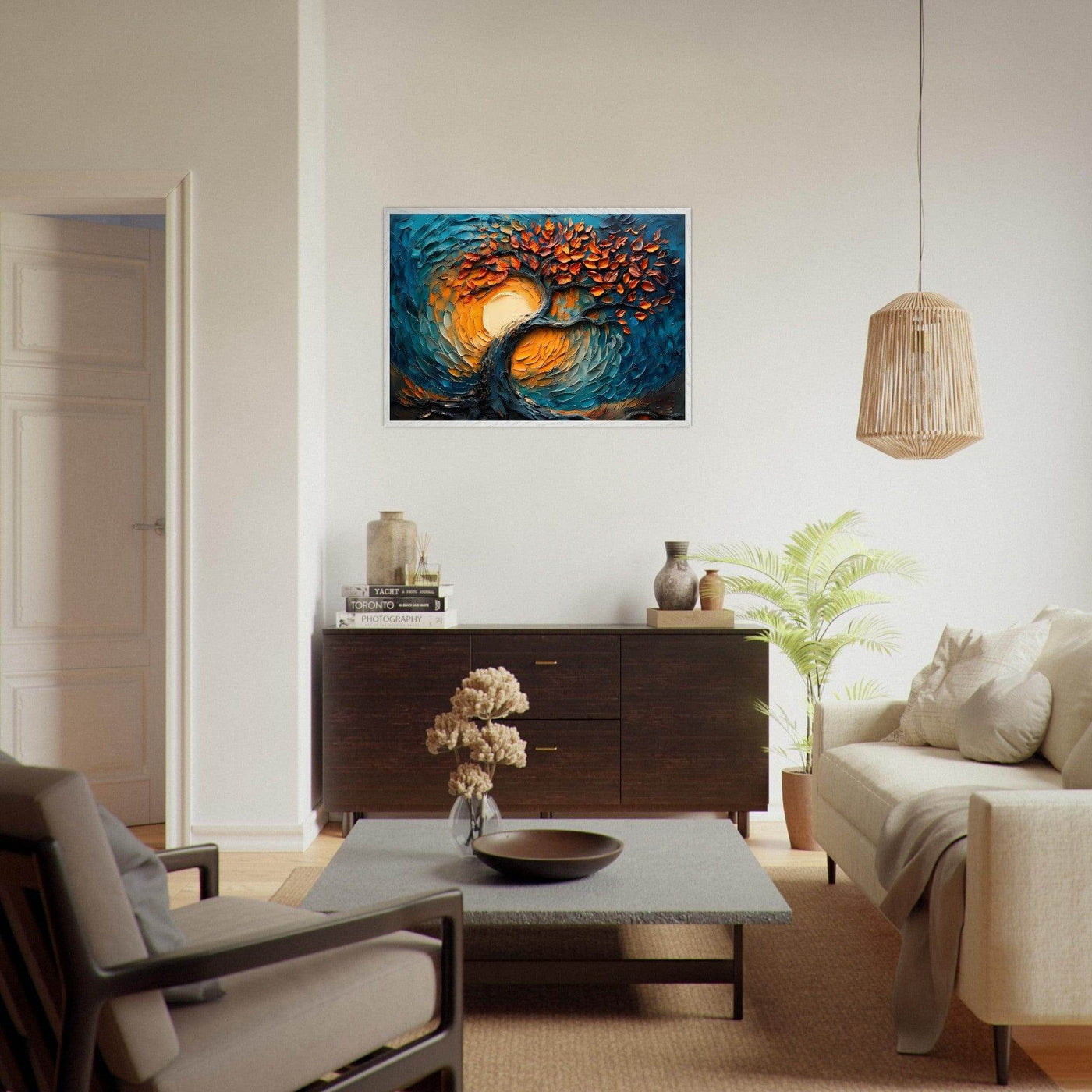 Palette Knife Tree of Life Framed - Vibrantwalls