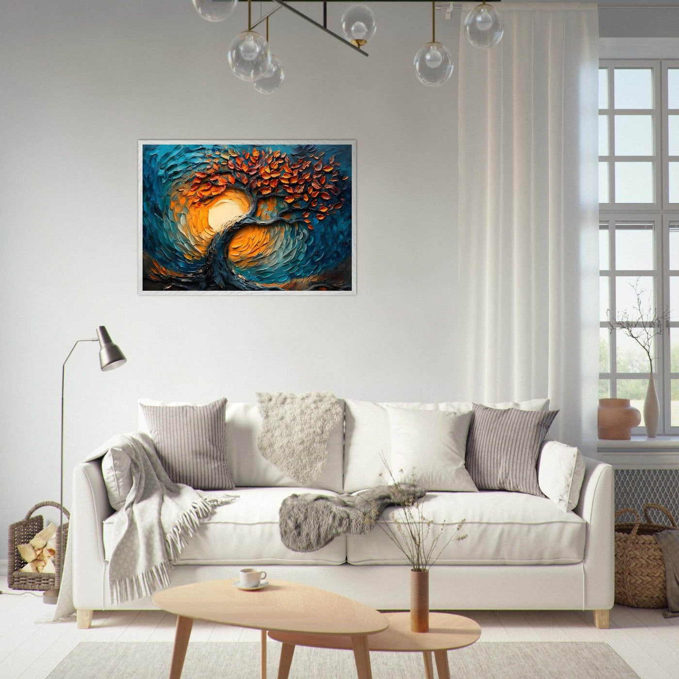 Palette Knife Tree of Life Framed - Vibrantwalls