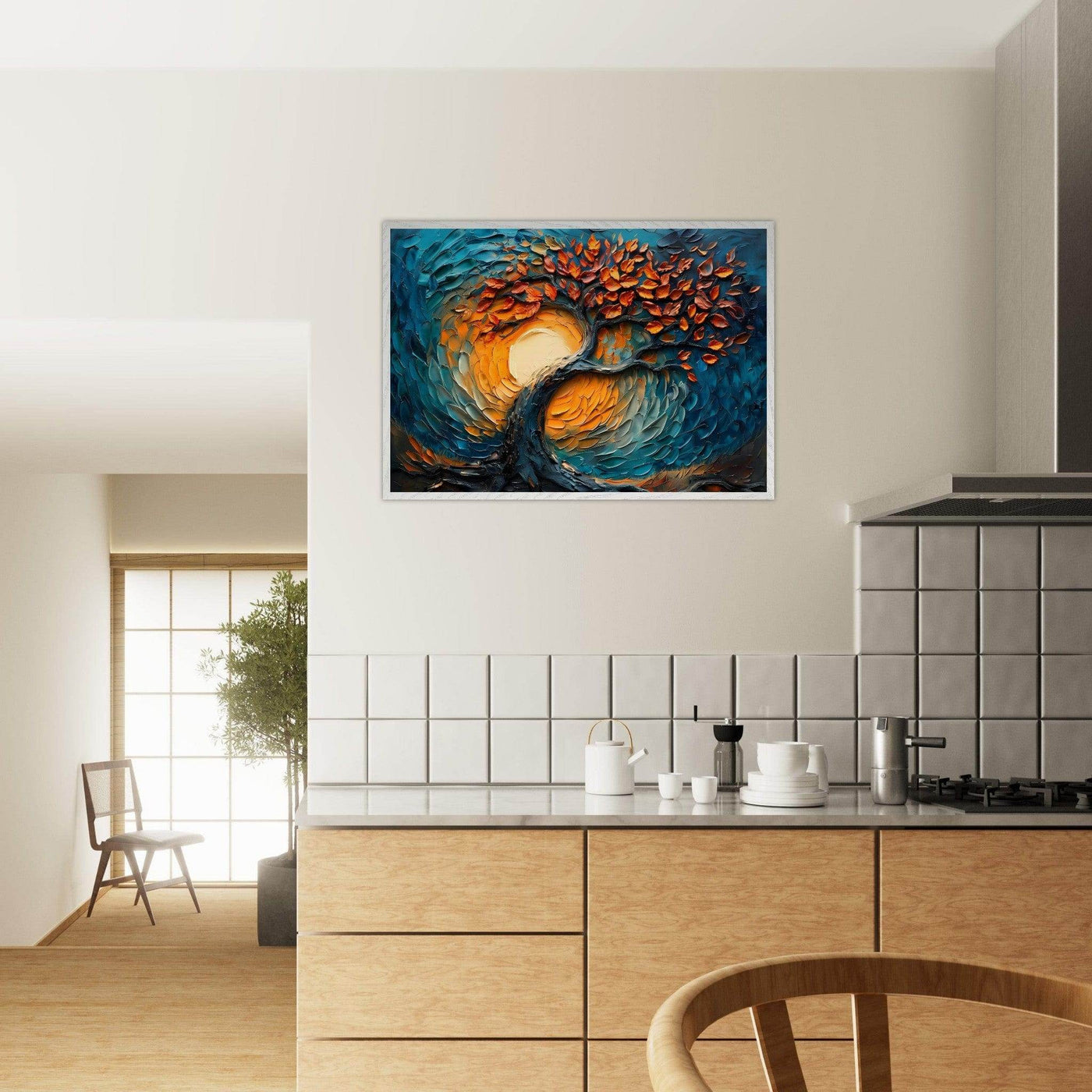 Palette Knife Tree of Life Framed - Vibrantwalls