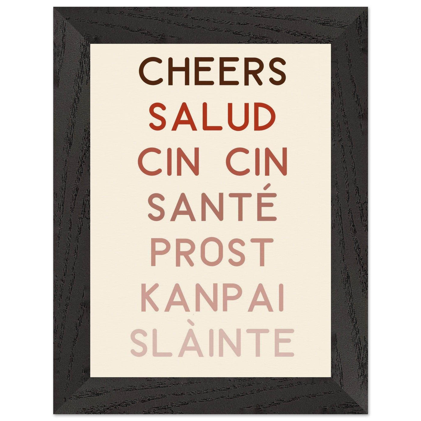 Cheers Poster | Multi-Language Toast - Vibrantwalls