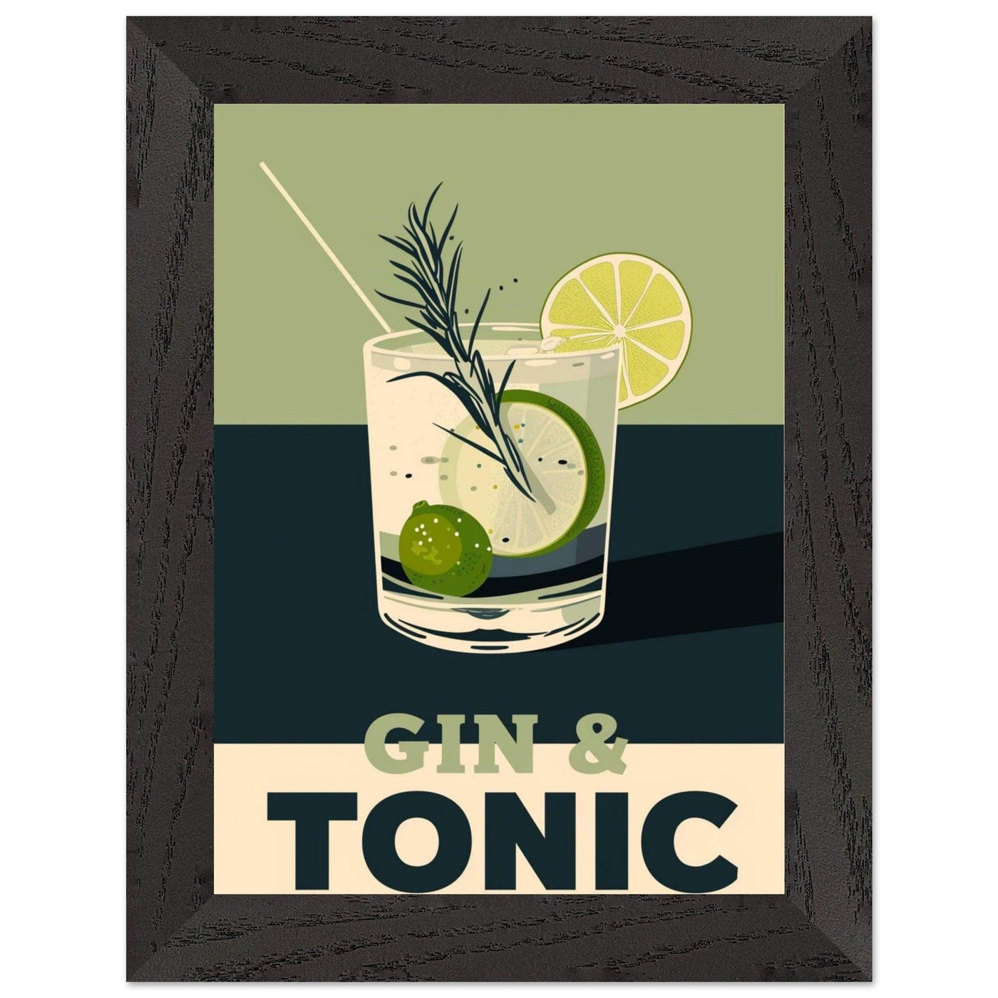Gin Tonic Cocktail Recipe Contemporary Bar Poster - Vibrantwalls
