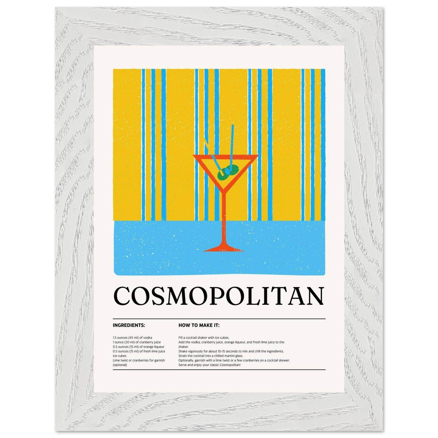 Cosmopolitan Cocktail Recipe City Chic Bar Print - Vibrantwalls