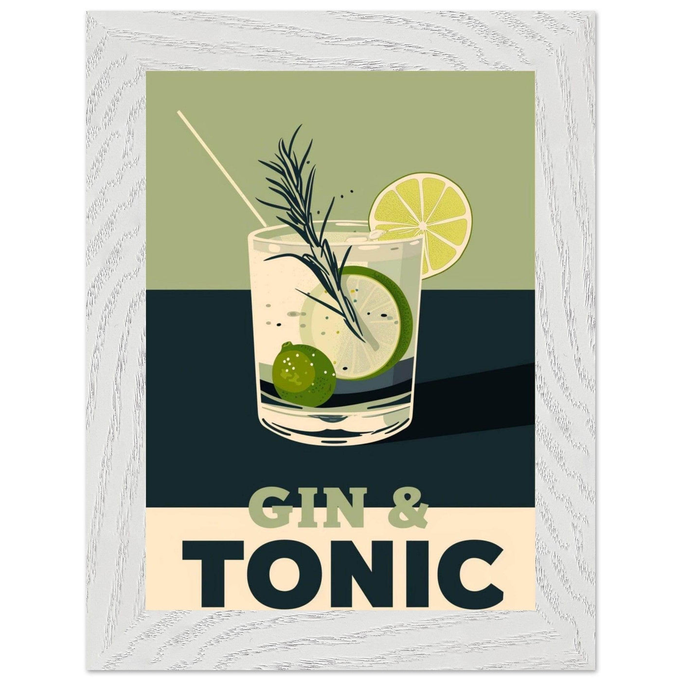 Gin Tonic Cocktail Recipe Contemporary Bar Poster - Vibrantwalls