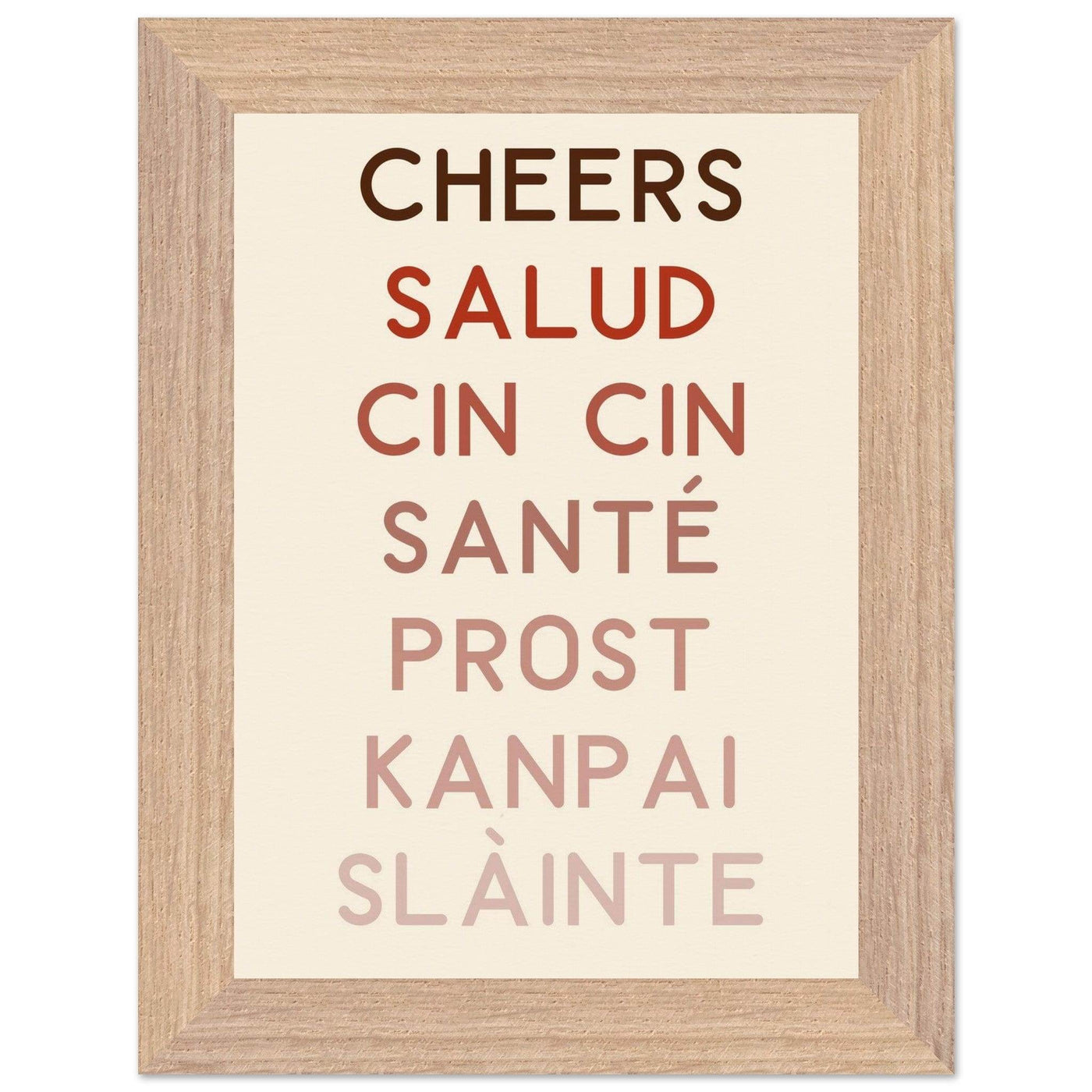 Cheers Poster | Multi-Language Toast - Vibrantwalls