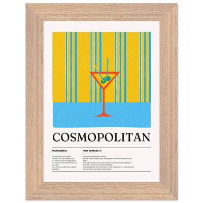 Cosmopolitan Cocktail Recipe City Chic Bar Print - Vibrantwalls