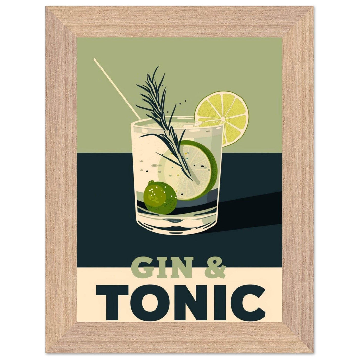 Gin Tonic Cocktail Recipe Contemporary Bar Poster - Vibrantwalls
