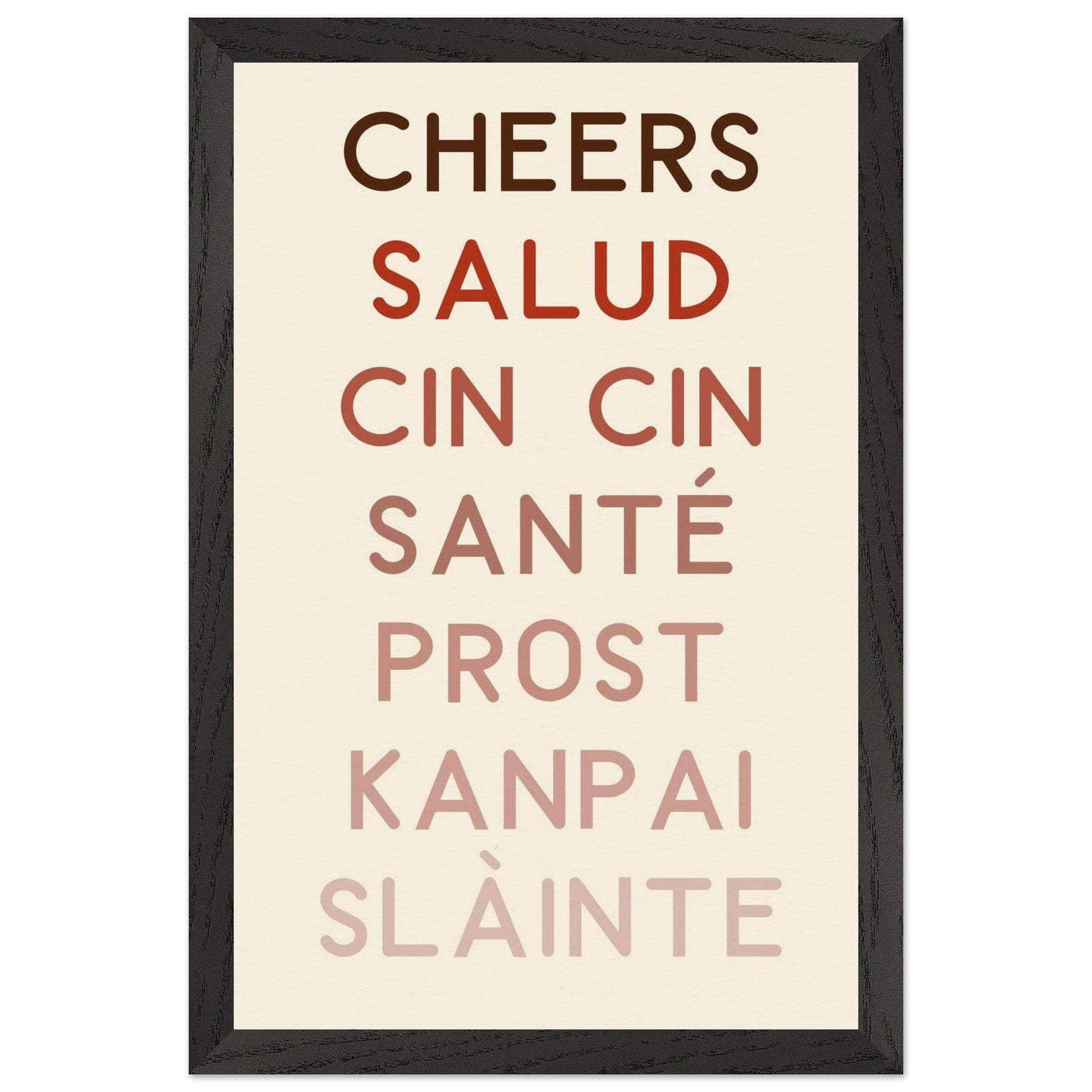 Cheers Poster | Multi-Language Toast - Vibrantwalls