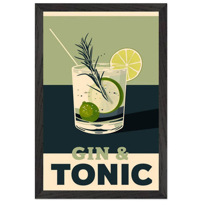 Gin Tonic Cocktail Recipe Contemporary Bar Poster - Vibrantwalls