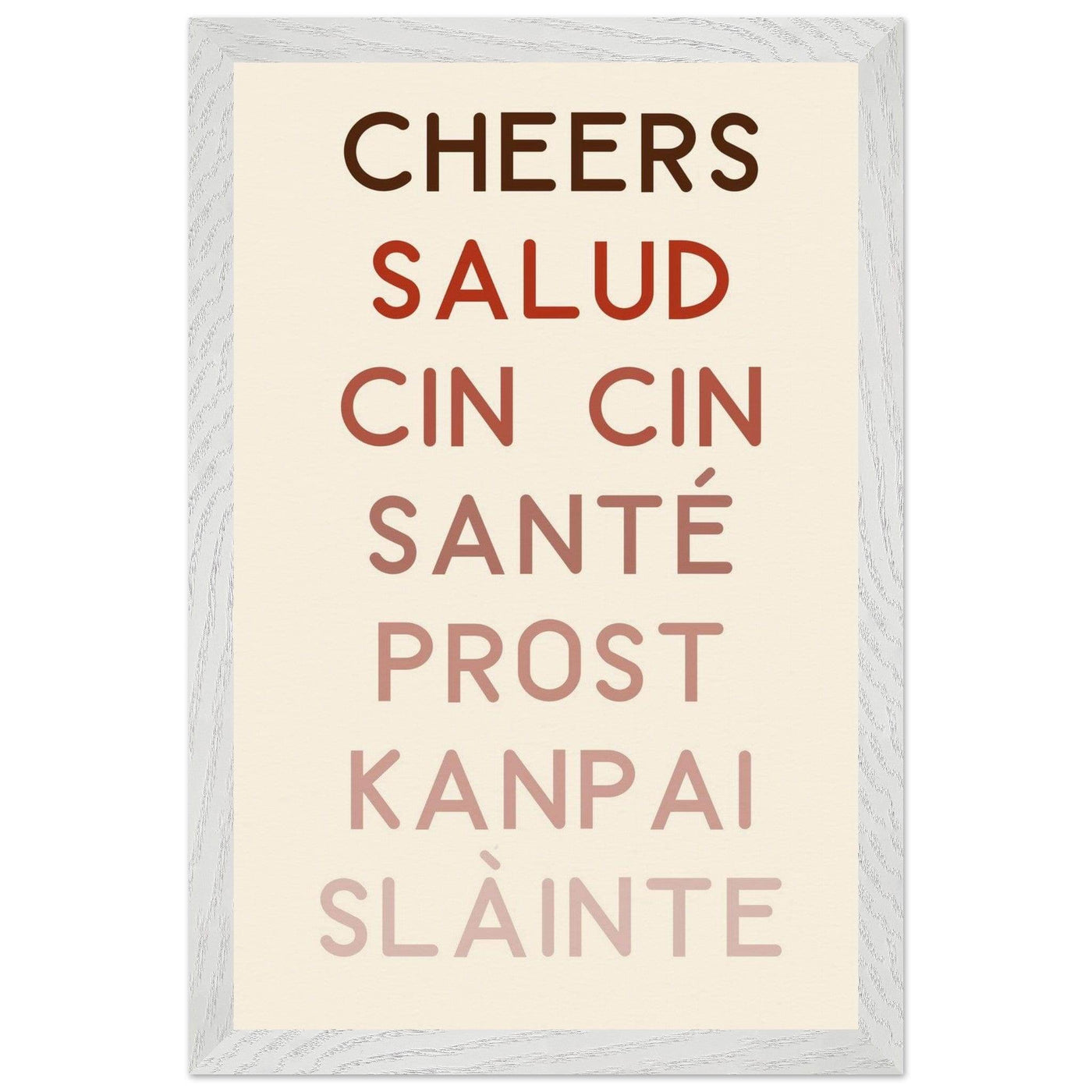 Cheers Poster | Multi-Language Toast - Vibrantwalls