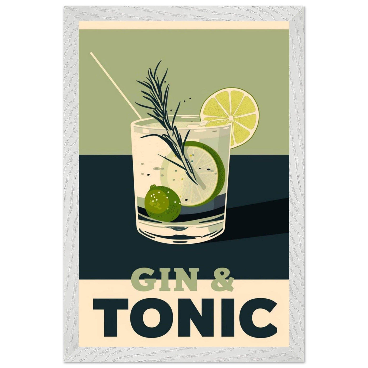 Gin Tonic Cocktail Recipe Contemporary Bar Poster - Vibrantwalls