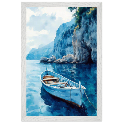 Mediterranean Blue Boat Amalfi Coast - Vibrantwalls