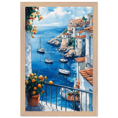 Amalfi Coast Italian Seascape: Serenity with Lush Lemons - Vibrantwalls