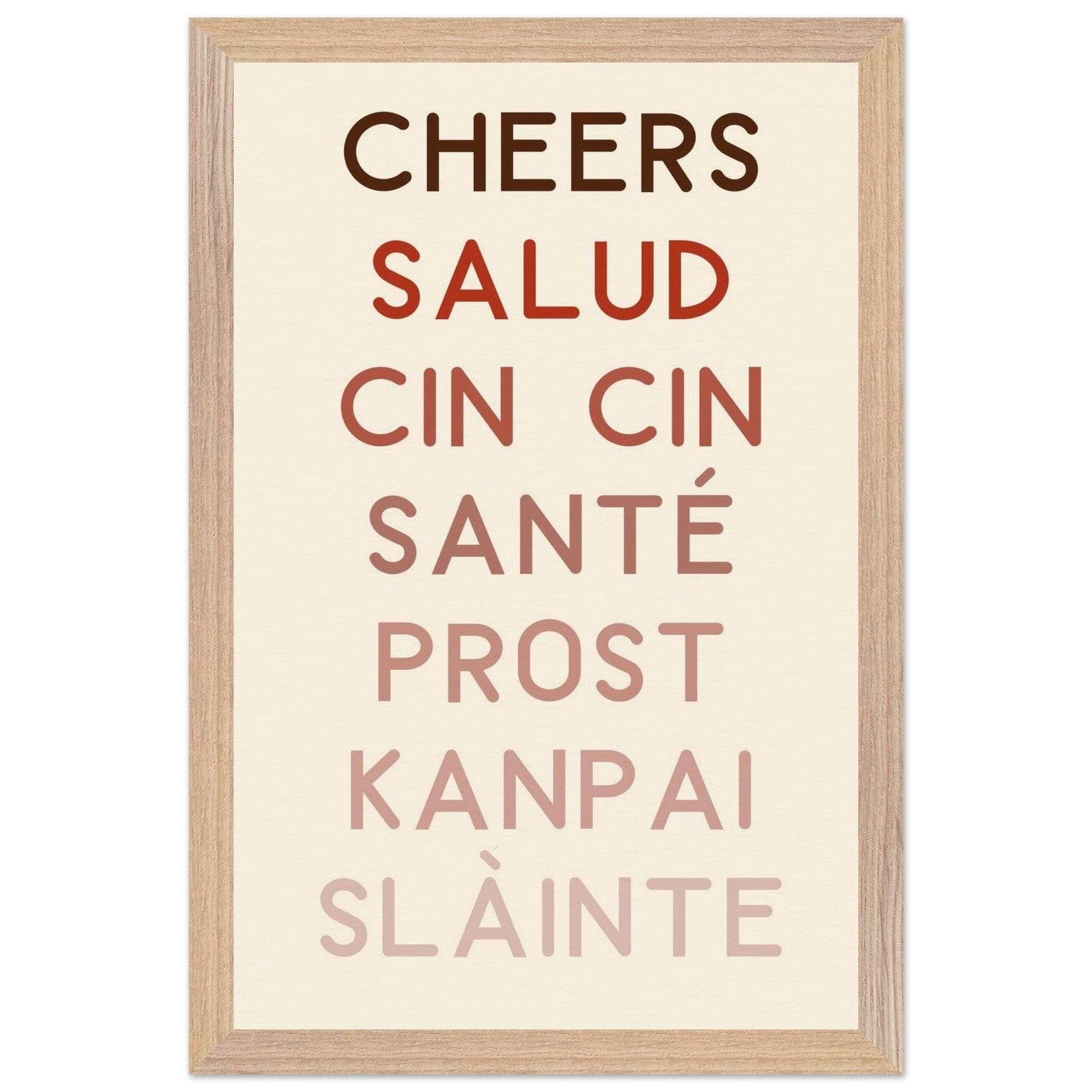 Cheers Poster | Multi-Language Toast - Vibrantwalls