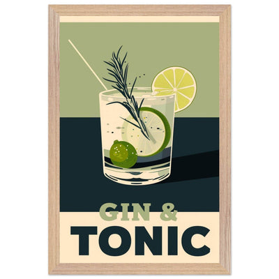 Gin Tonic Cocktail Recipe Contemporary Bar Poster - Vibrantwalls