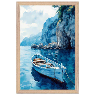 Mediterranean Blue Boat Amalfi Coast - Vibrantwalls