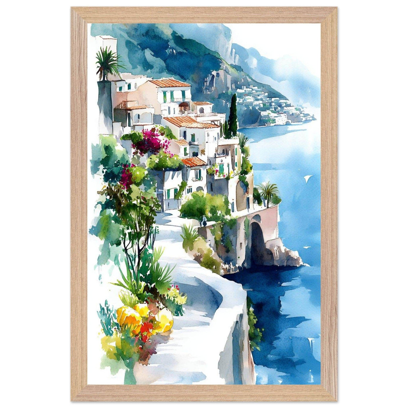 Vintage Italian Coastal Sunset Drive: Experience the Golden Hour - Vibrantwalls