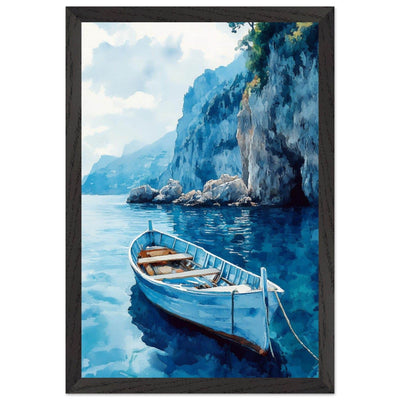 Mediterranean Blue Boat Amalfi Coast - Vibrantwalls