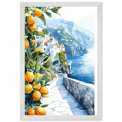 Amalfi Coast Lemon Grove Watercolor - Vibrantwalls