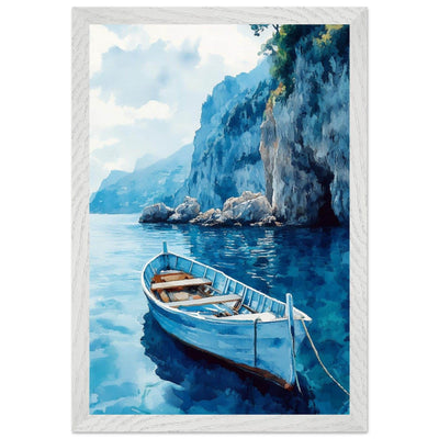 Mediterranean Blue Boat Amalfi Coast - Vibrantwalls