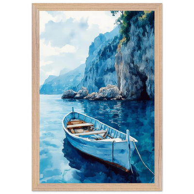 Mediterranean Blue Boat Amalfi Coast - Vibrantwalls