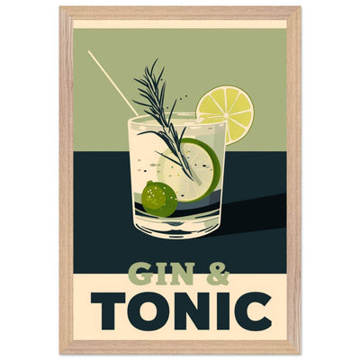 Gin Tonic Cocktail Recipe Contemporary Bar Poster - Vibrantwalls