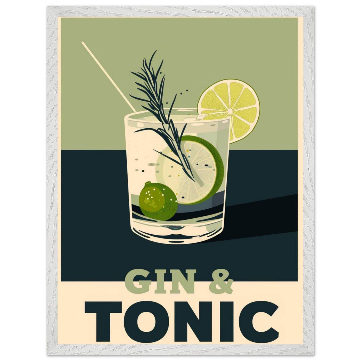 Gin Tonic Cocktail Recipe Contemporary Bar Poster - Vibrantwalls