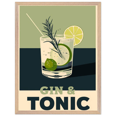 Gin Tonic Cocktail Recipe Contemporary Bar Poster - Vibrantwalls