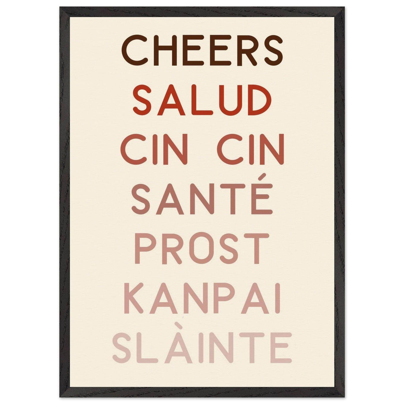 Cheers Poster | Multi-Language Toast - Vibrantwalls