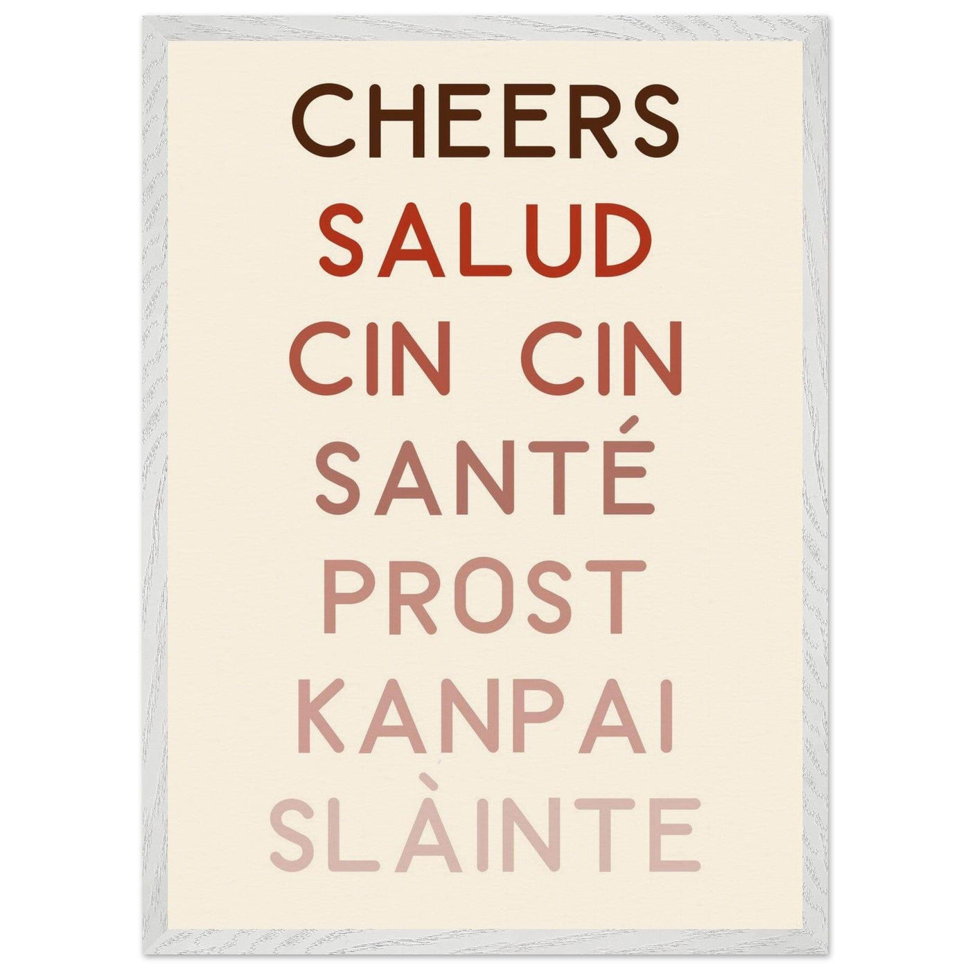 Cheers Poster | Multi-Language Toast - Vibrantwalls