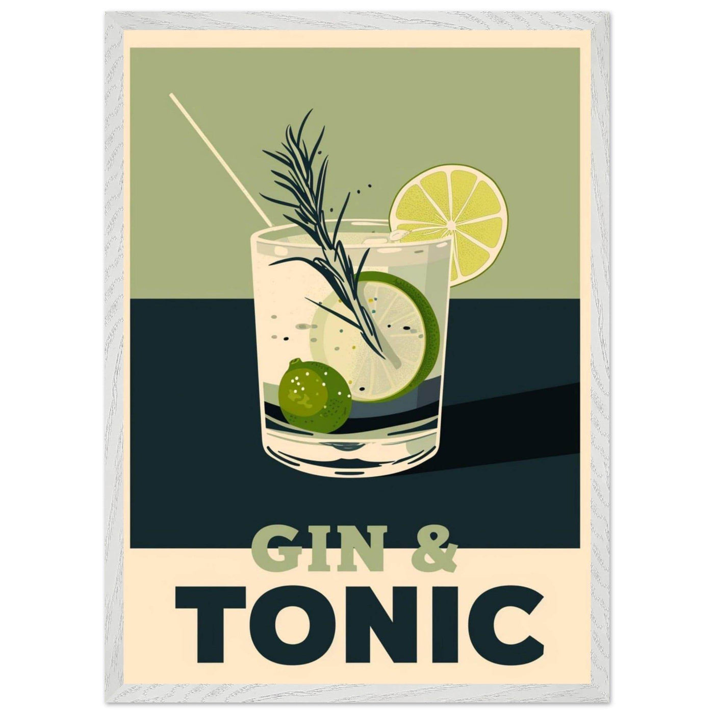 Gin Tonic Cocktail Recipe Contemporary Bar Poster - Vibrantwalls