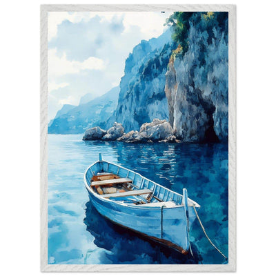 Mediterranean Blue Boat Amalfi Coast - Vibrantwalls