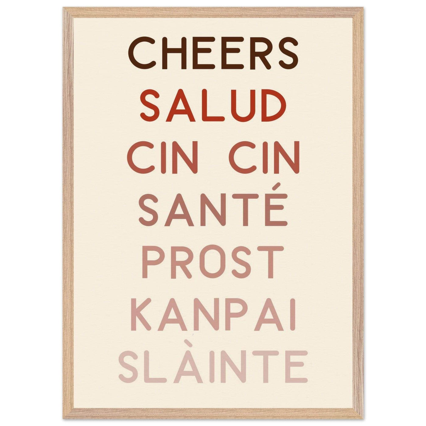 Cheers Poster | Multi-Language Toast - Vibrantwalls