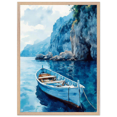 Mediterranean Blue Boat Amalfi Coast - Vibrantwalls