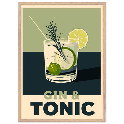 Gin Tonic Cocktail Recipe Contemporary Bar Poster - Vibrantwalls