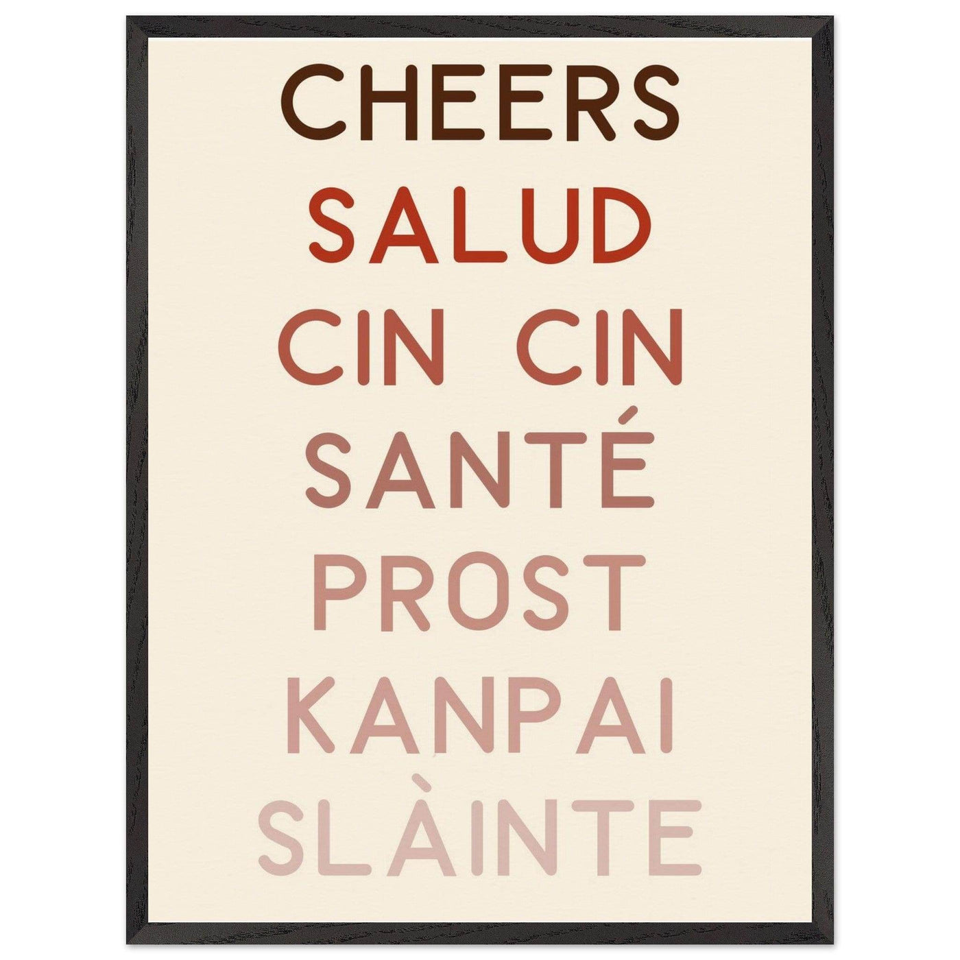 Cheers Poster | Multi-Language Toast - Vibrantwalls