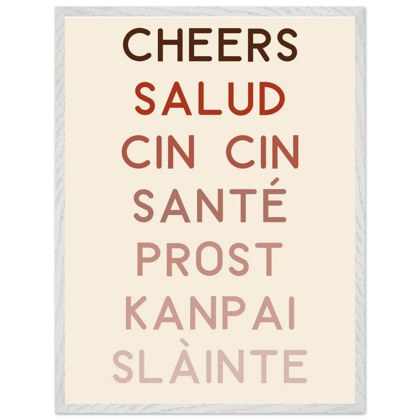 Cheers Poster | Multi-Language Toast - Vibrantwalls